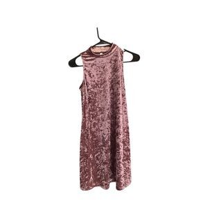 Mudd Pink Velvet Sleeveless High‎ Neck Dress Size S Party Cocktail